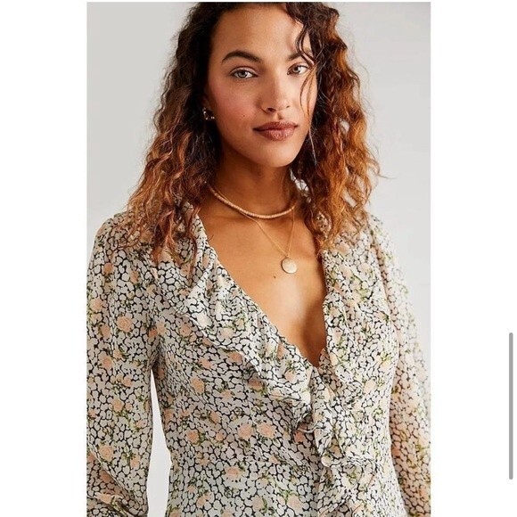 NWT Free people |  GIGI Printed Maxi Top OB1463037 - Picture 3 of 16